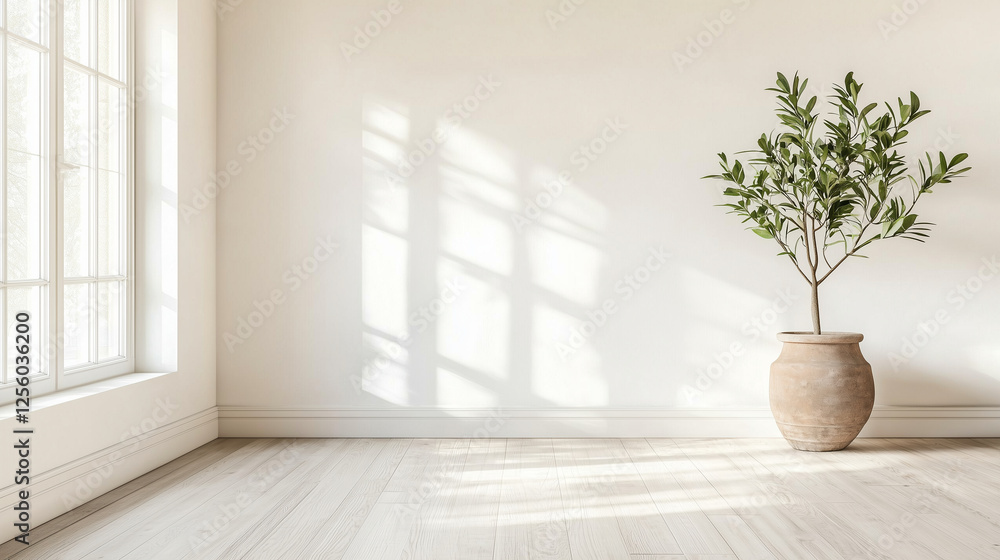 Smiling parents and children in an empty home, fresh start, light cold colors. Smiling parents and children in an empty home, fresh start, light cold colors.