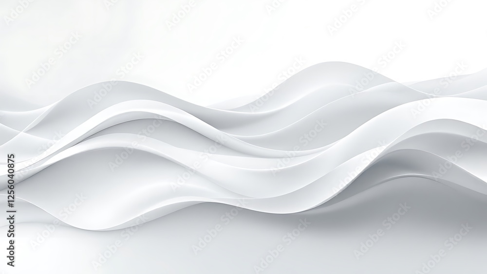 Obraz premium Stylish and modern minimalist seamless white wave texture pattern background with monochromatic color scheme. Abstract White Wave Forms background