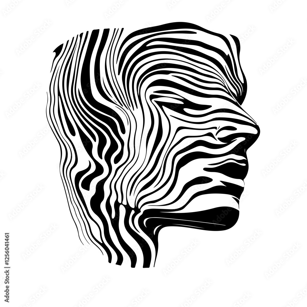 Fototapeta premium Vector images of various silhouettes, abstract designs, and patterns for CNC machines, featuring dynamic human figures, geometric shapes, minimalistic artwork, and creative digital illustrations