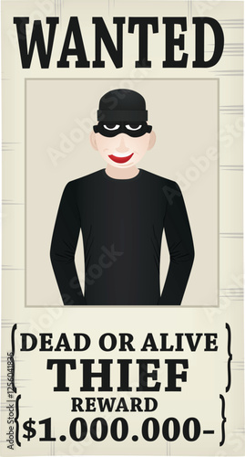 Wanted dead or alive poster. vector