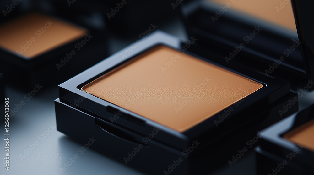 Close-Up of a Refillable Compact Foundation with Matte Texture and Sleek Design Close-Up of a Refillable Compact Foundation with Matte Texture and Sleek Design