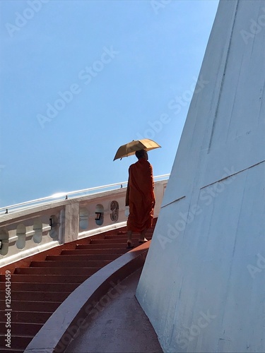 Canvas Print Mönch Pagoda Thailand