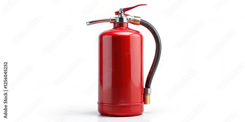 Obraz premium Red Fire Extinguisher on White Background