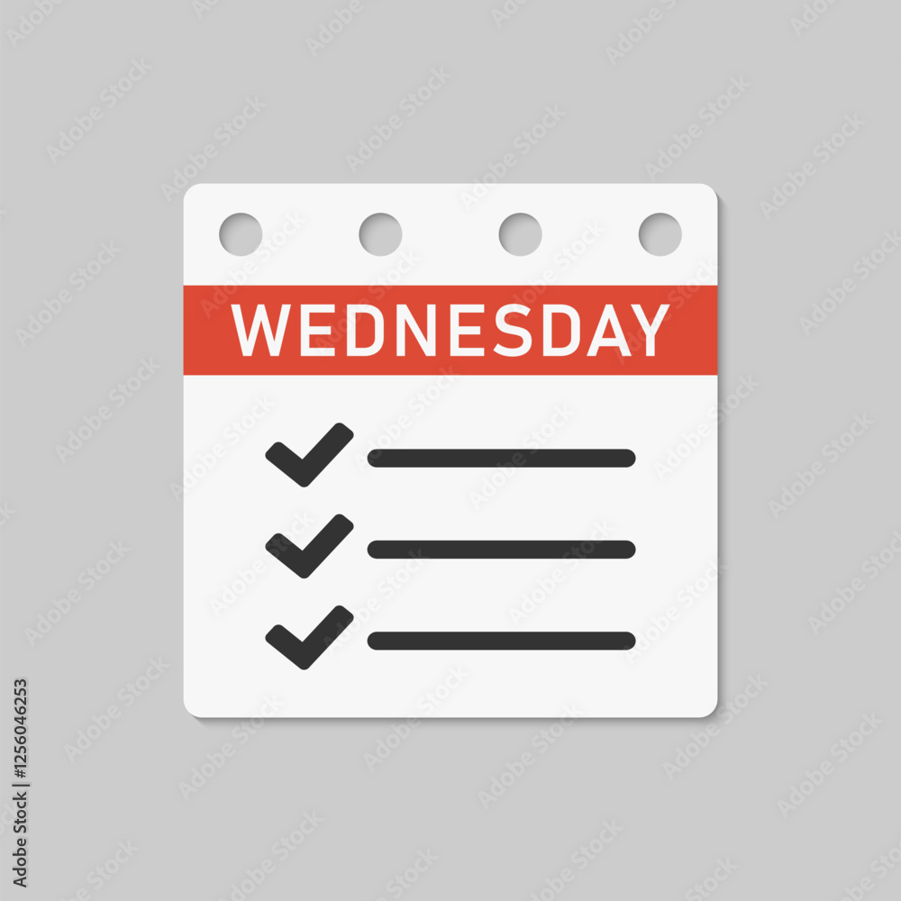 Page calendar day Wednesday, to-do list, checklist