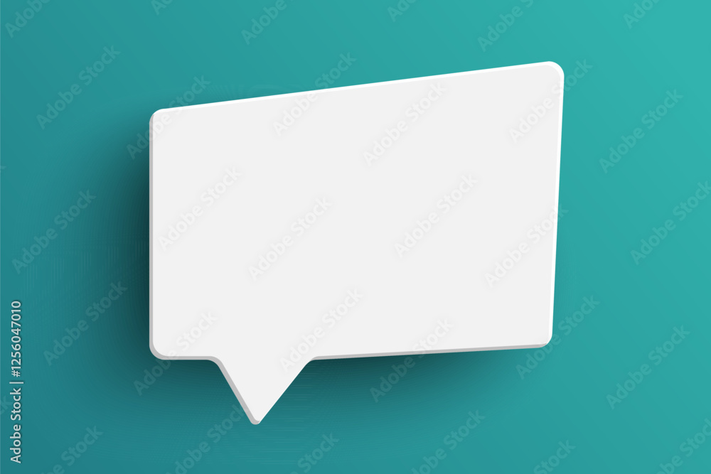 White rectangle speech bubble on green background White rectangle speech bubble on green background