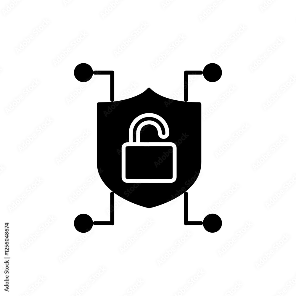 cyber security icon Flat symbol set outline cyber security icon Flat symbol set outline