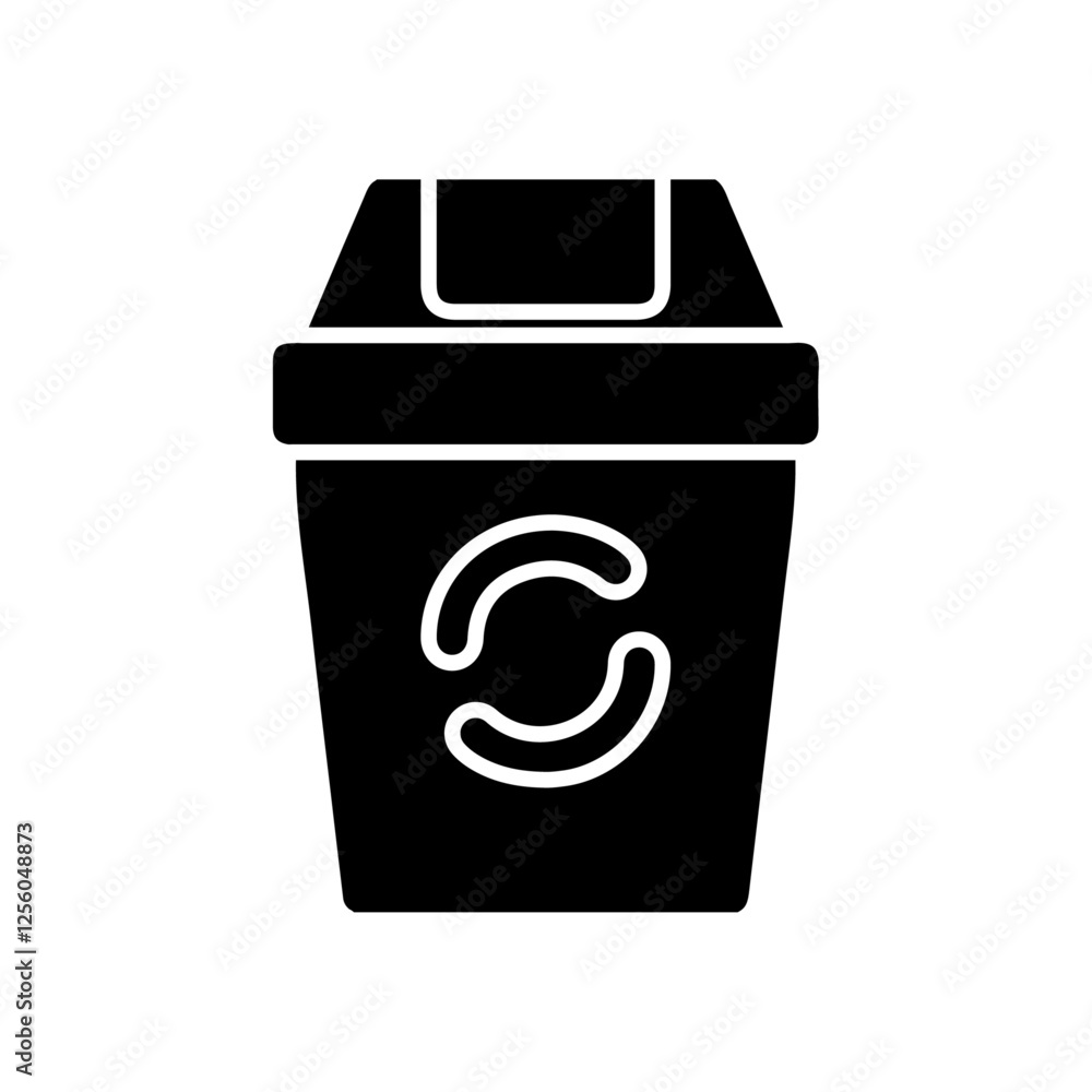 dust bin icon Flat symbol set outline dust bin icon Flat symbol set outline
