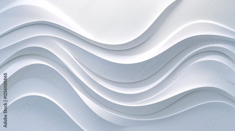 Fototapeta premium Abstract white background with wavy lines and shadows for presentation design. Vector illustration of an abstract background