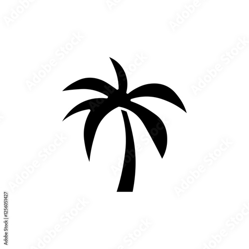 palm tree icon Flat symbol set outline