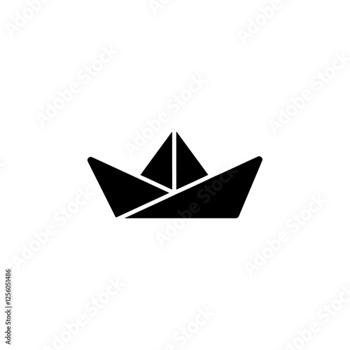 paper boat icon Flat symbol set outline