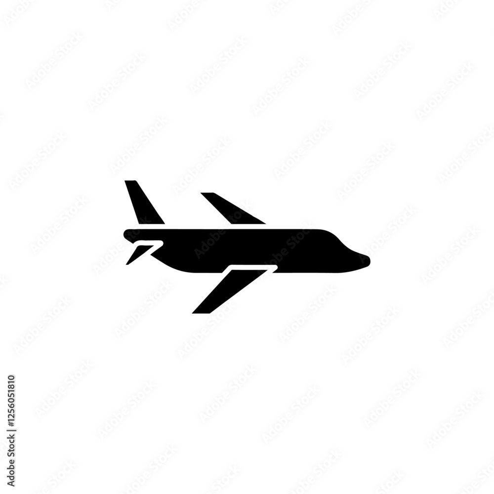 plane icon Flat symbol set outline plane icon Flat symbol set outline