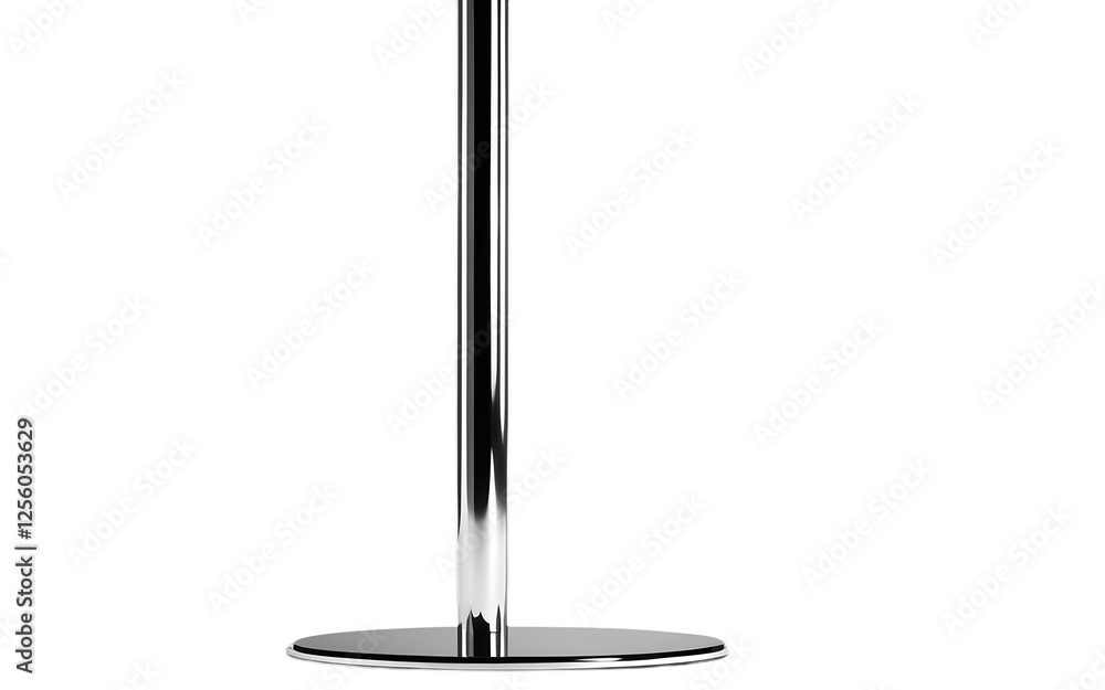 A modern pole dancing pole with a chrome finish, isolated on a empty plain background A modern pole dancing pole with a chrome finish, isolated on a empty plain background