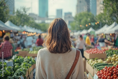 Wallpaper Mural Wanderlust Wandering Through the Bustling Dallas Farmers Market in a Reflective Moment Torontodigital.ca