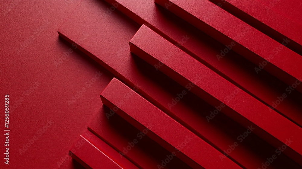 Obraz premium Red geometric shapes, abstract background