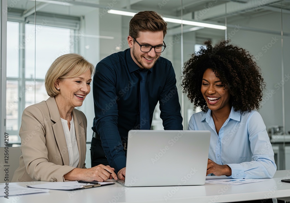 Diverse Business Team Collaborating Modern Office Space Corporate Success Diverse Business Team Collaborating Modern Office Space Corporate Success