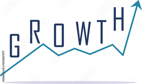 Upward Growth Trend  An Illustrated Concept with Arrows and Letters