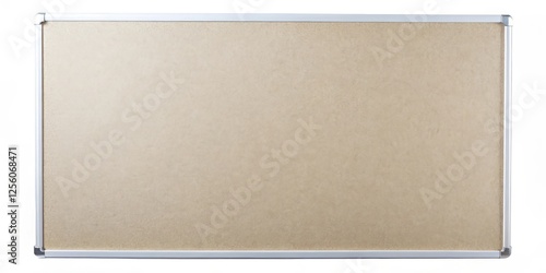 Beige Bulletin Board on White Background