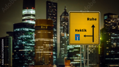 Fotografie Signposts the direct way to rest versus hectic