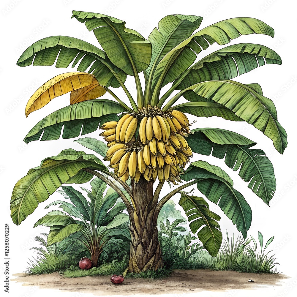 Fototapeta premium banana tree isolated on white