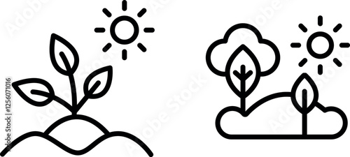 "Nature Icon Representing the Environment, Natural Beauty, and Ecological Harmony"