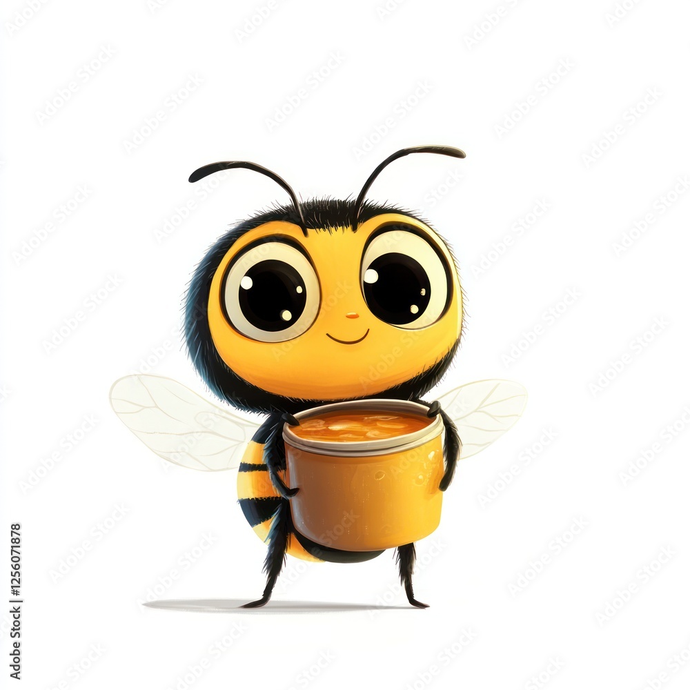 Cute bee holding honey pot (4) Cute bee holding honey pot (4)