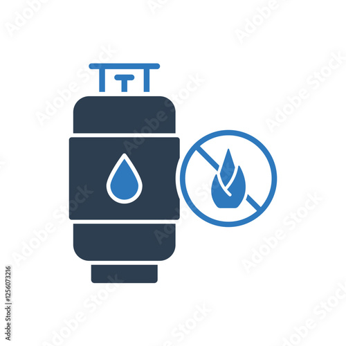 Gas Cylinder Icon - No Fire Icon
