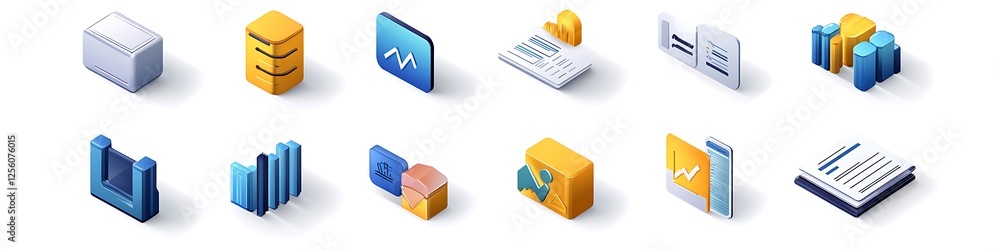 Detailed vector data management icons set isolated on clean white background Detailed vector data management icons set isolated on clean white background