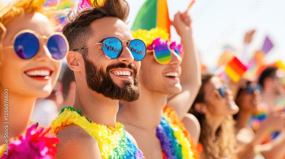 Energetic Group At A Pride Event Energetic Group At A Pride Event