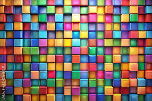 Colorful cube wall background texture design