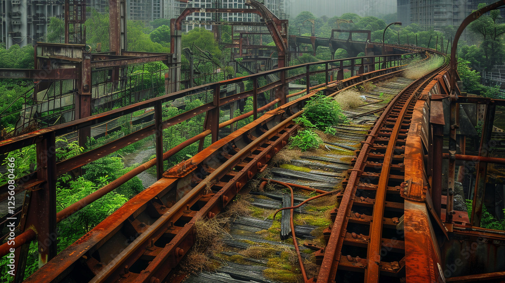 Fototapeta premium old railway bridge in thailand