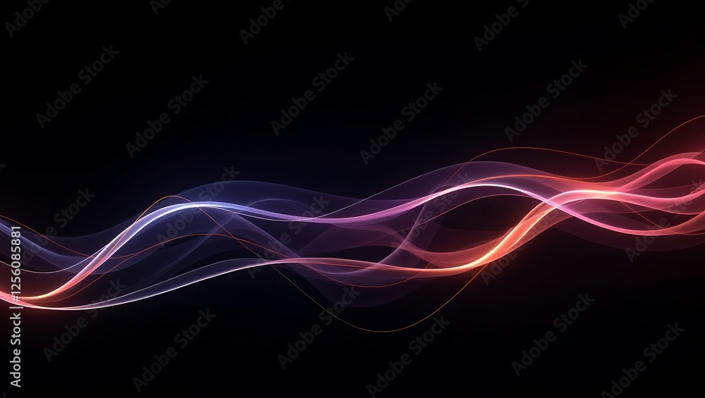 Abstract colorful wavy glowing lines. Generative Ai. Abstract colorful wavy glowing lines. Generative Ai.