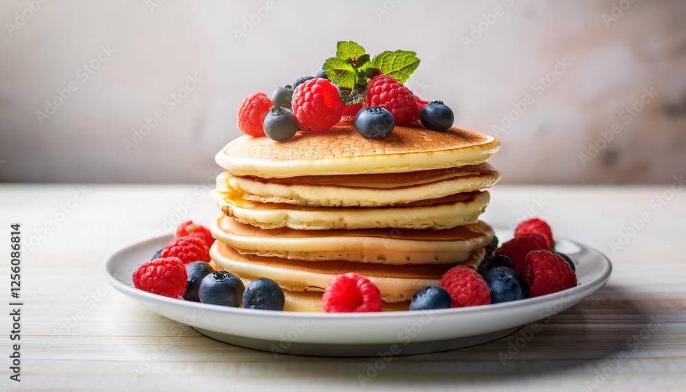stack of pancakes with berries stack of pancakes with berries