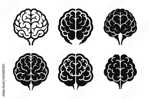 human brain vector silhouette, human brain vector design, anatomy icon illustration