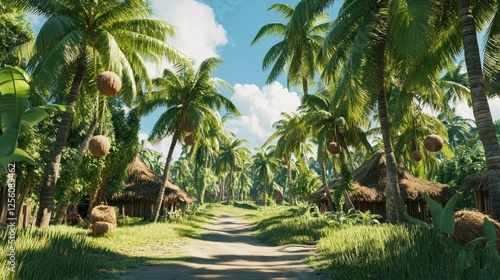 Wallpaper Mural Tranquil Tropical Village Path Torontodigital.ca