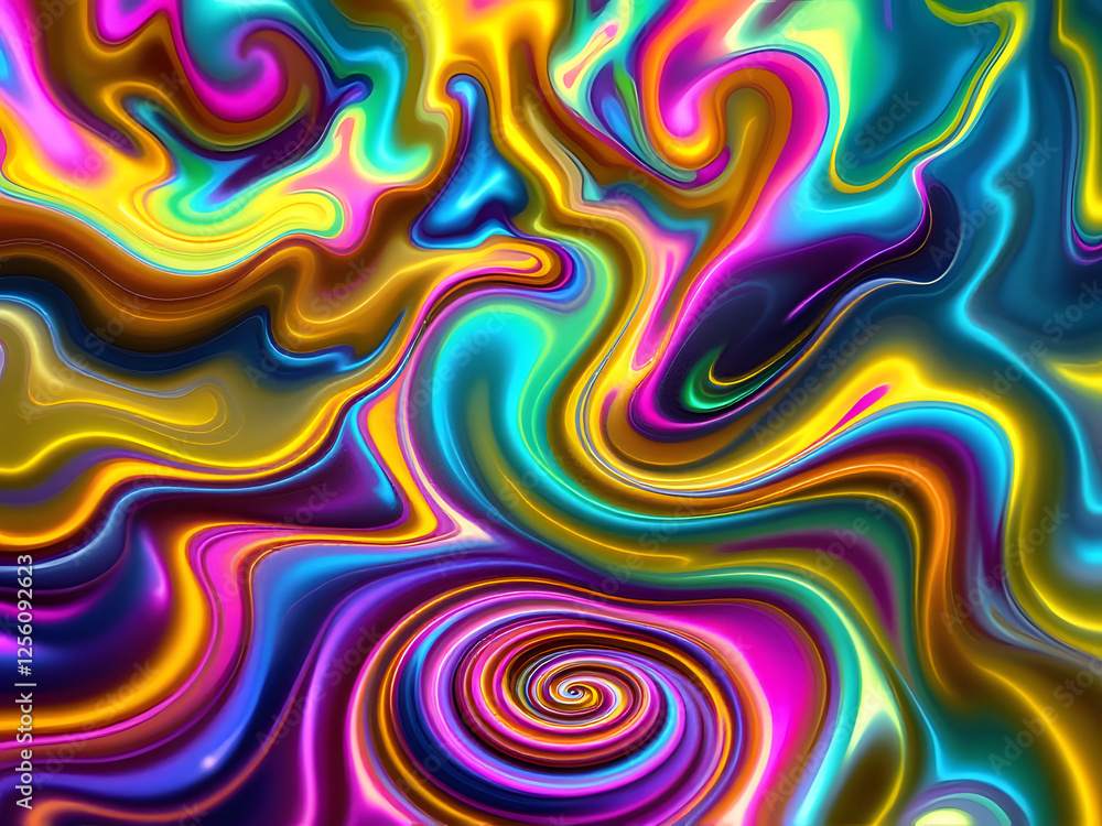 Vibrant abstract digital art with swirling, fluid patterns in bright, neon colors, creating a dynamic texture. Vibrant abstract digital art with swirling, fluid patterns in bright, neon colors, creating a dynamic texture.