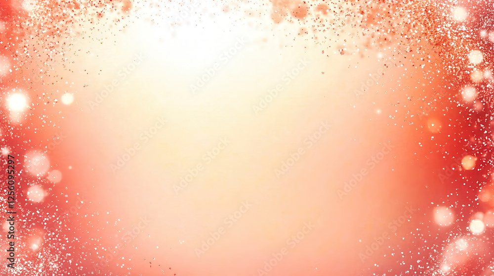 Fototapeta premium Shimmering Rose Gold Pink Background Frame with Glitter Pattern Background with Soft Light and Blank Space in Center 