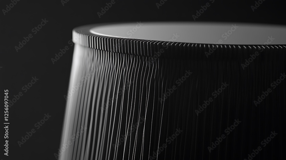 Close-up pleated lampshade, dark background Close-up pleated lampshade, dark background