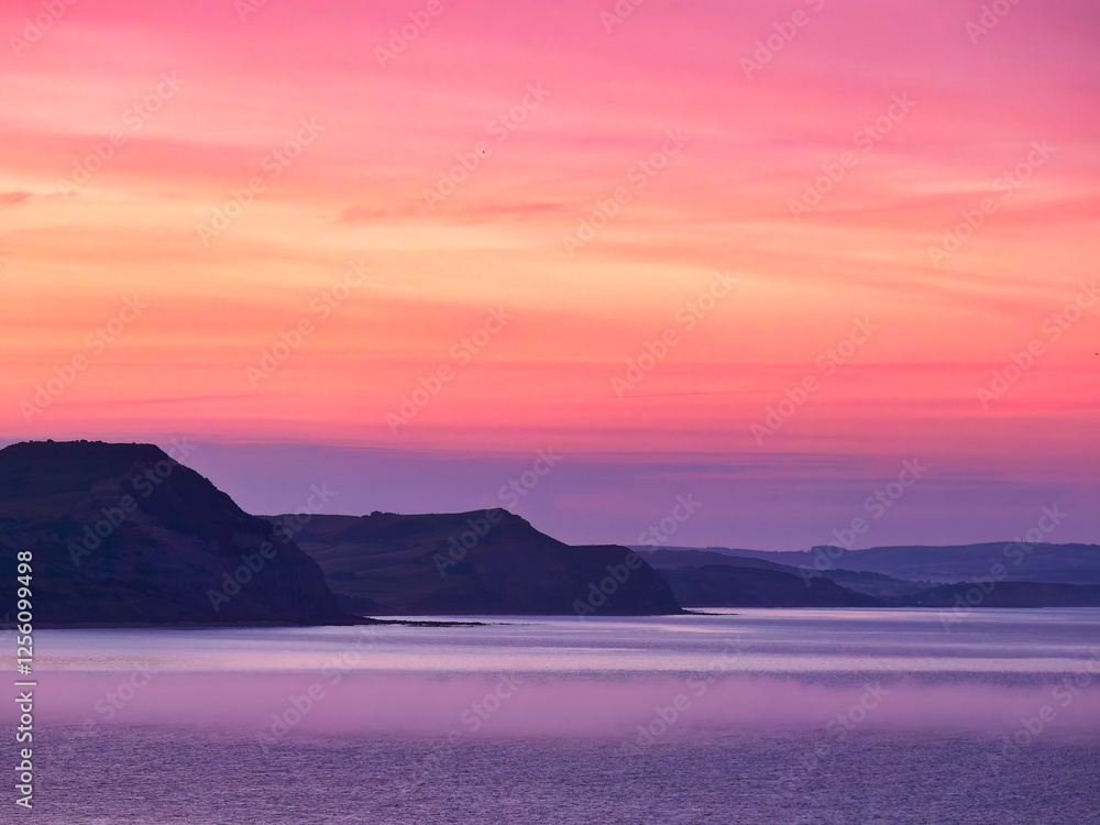 Fiery Dawn Colours on a Summer Morning in Dorset Fiery Dawn Colours on a Summer Morning in Dorset