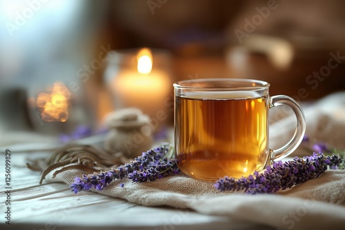 Soothing Lavender Tea with Dried Flowers – Cozy and Calming Beverage