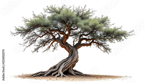 The Tree of Life in Bahrain, thriving without water, symbolizing resilience and survival. photo