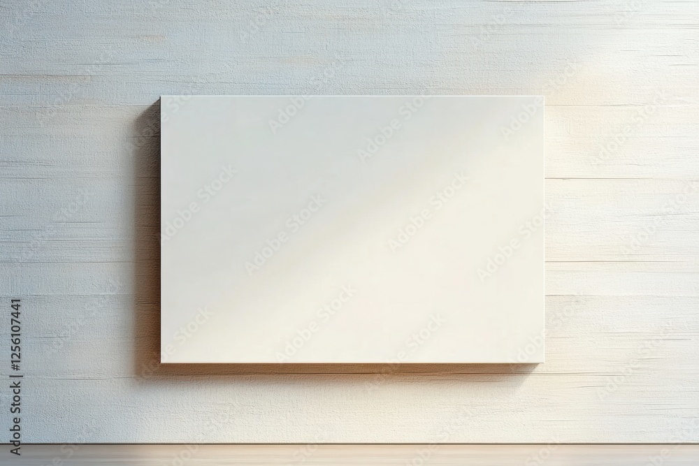 Softly Textured Blank Mounted Billboard Against Light Wooden Background Softly Textured Blank Mounted Billboard Against Light Wooden Background