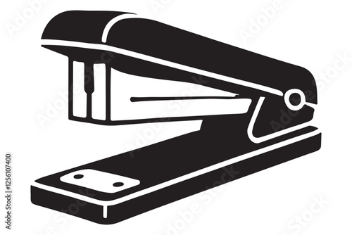 Black Silhouette Stapler Office Tool Illustration Stock Image