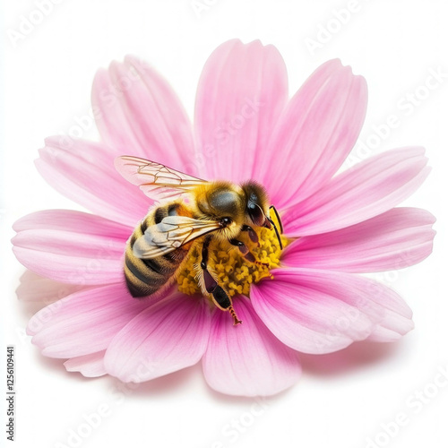 Bee On Flower Isolated