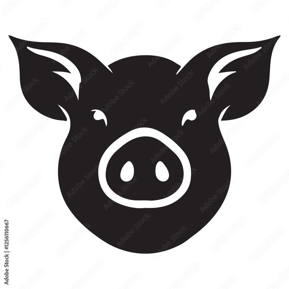 Pig Silhouette Vector Graphic An Adorable Farm Animal Design Pig Silhouette Vector Graphic An Adorable Farm Animal Design
