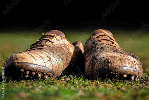 Muddy Rugby Boots Resting A...