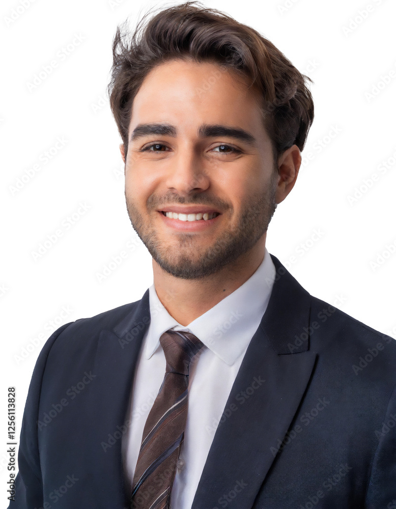 Portrait of only one Man. White Background. Portrait of only one Man. White Background.