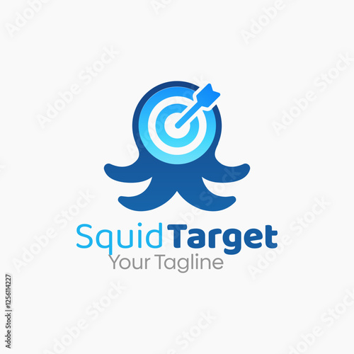 Squid Target Logo Design Template. Good for Business, Agency, Community and Organization photo