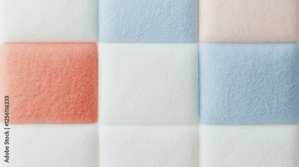 Fototapeta premium Wool Felt Calendar Grid with Pastel Squares