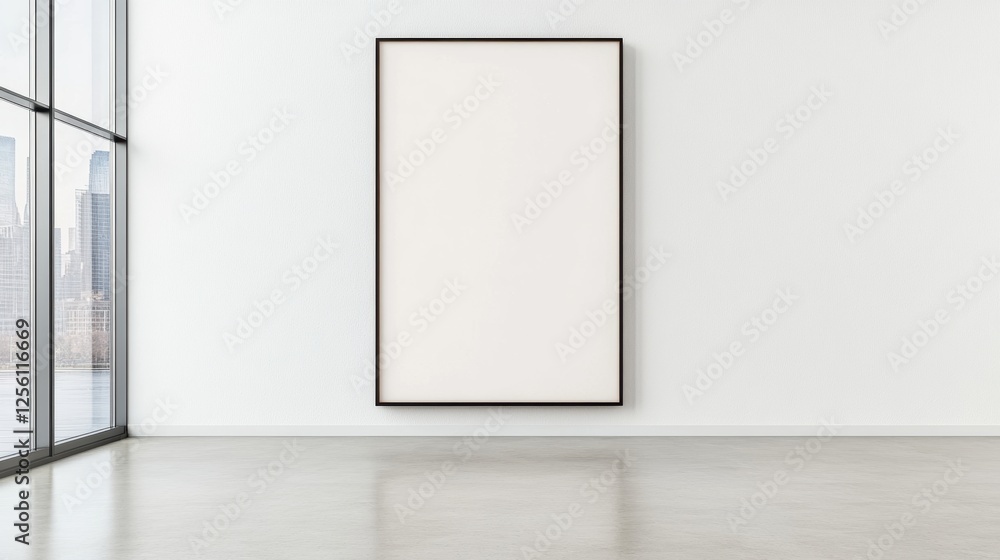 Simple Billboard Panel with Thin Black Frame in Modern Space Simple Billboard Panel with Thin Black Frame in Modern Space
