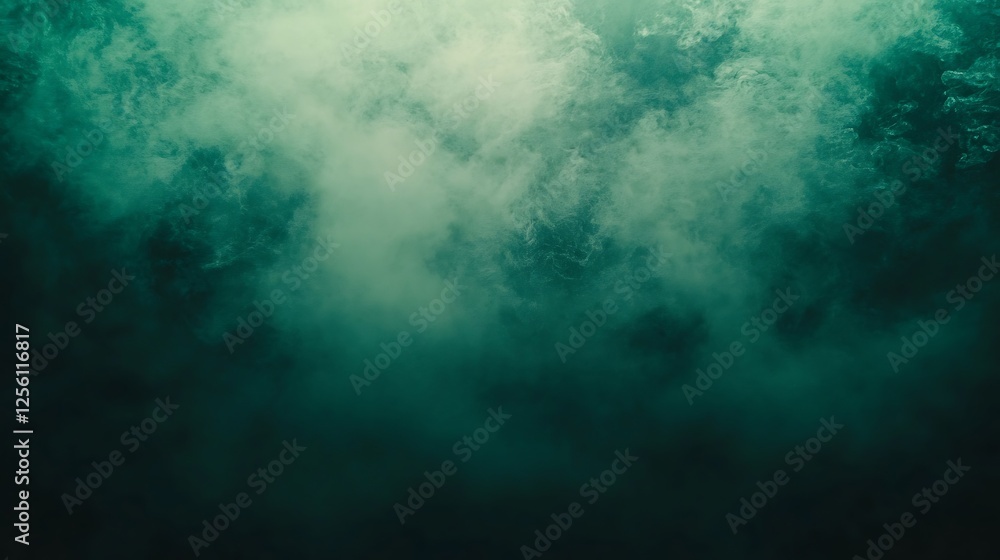 Fototapeta premium Green smoke, dark background, abstract texture